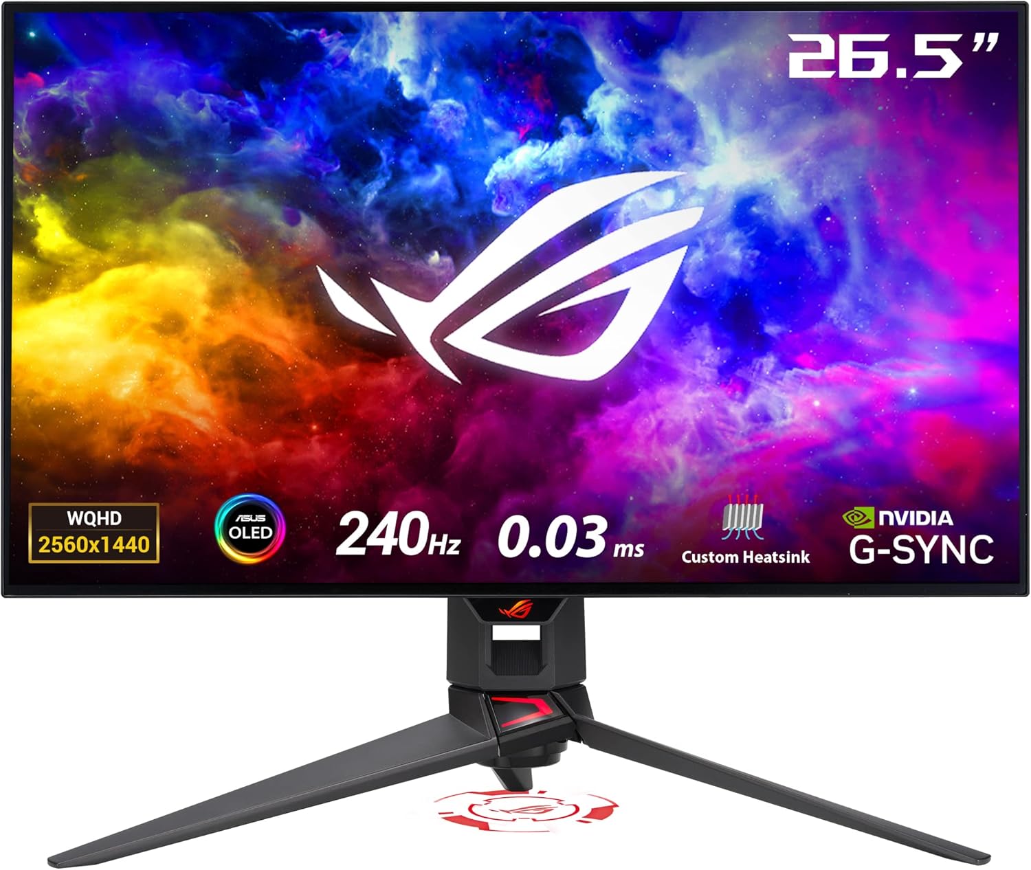 ASUS ROG Swift OLED PG27AQDM 27-inch 1440p 240Hz Gaming Monitor product photo