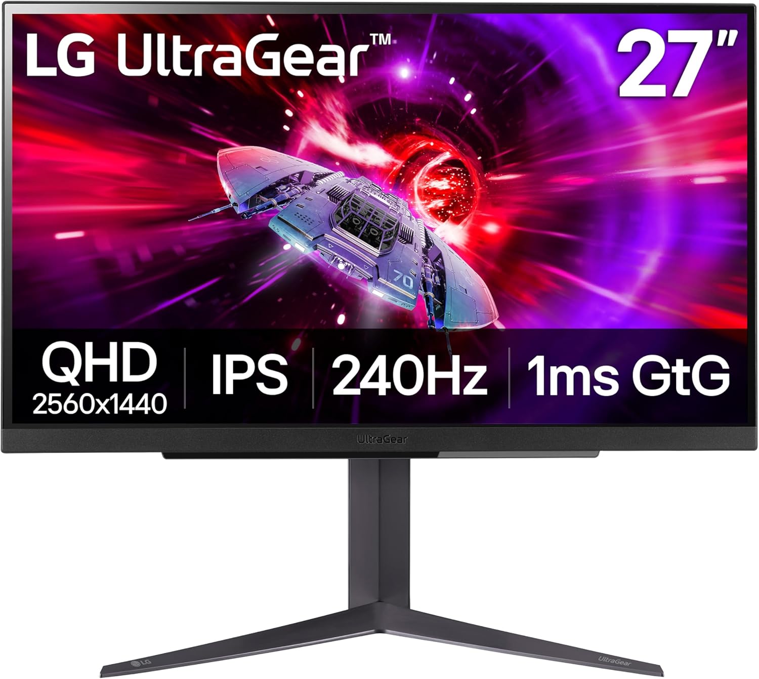 LG 27GR83Q-B UltraGear 27-inch 1440p 240Hz IPS Gaming Monitor product photo