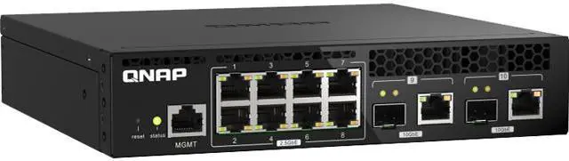 QNAP QSW-M2108R-2C 10-Port Layer 2 Web Managed Half-Width Rackmount Switch product photo