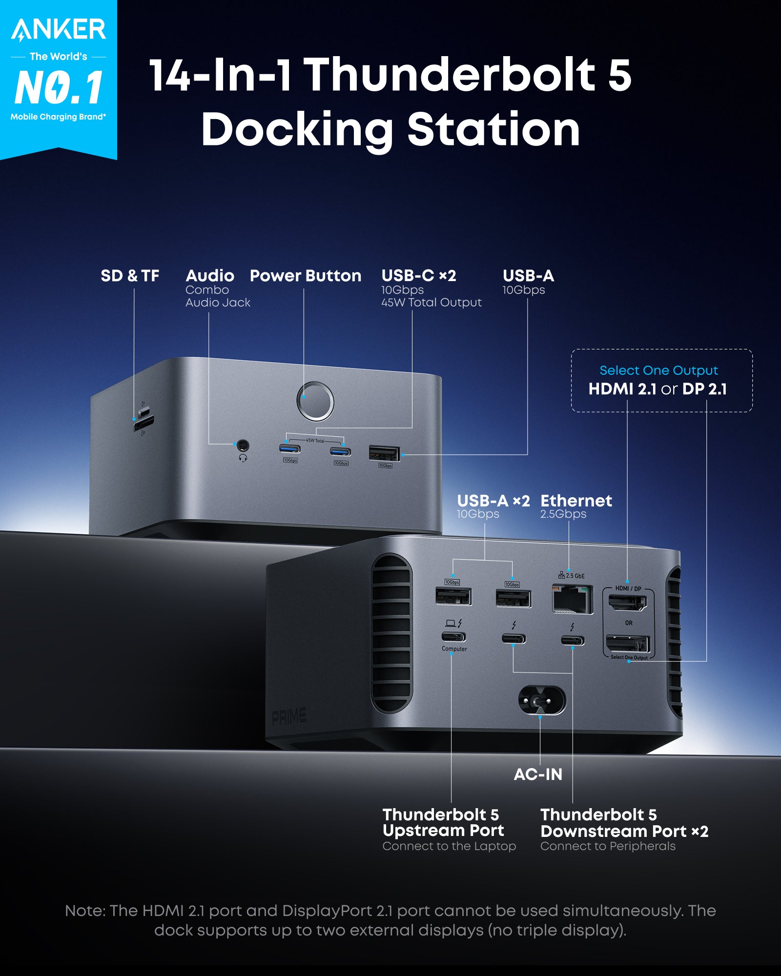 Anker Prime Thunderbolt 5 Docking Station product photo