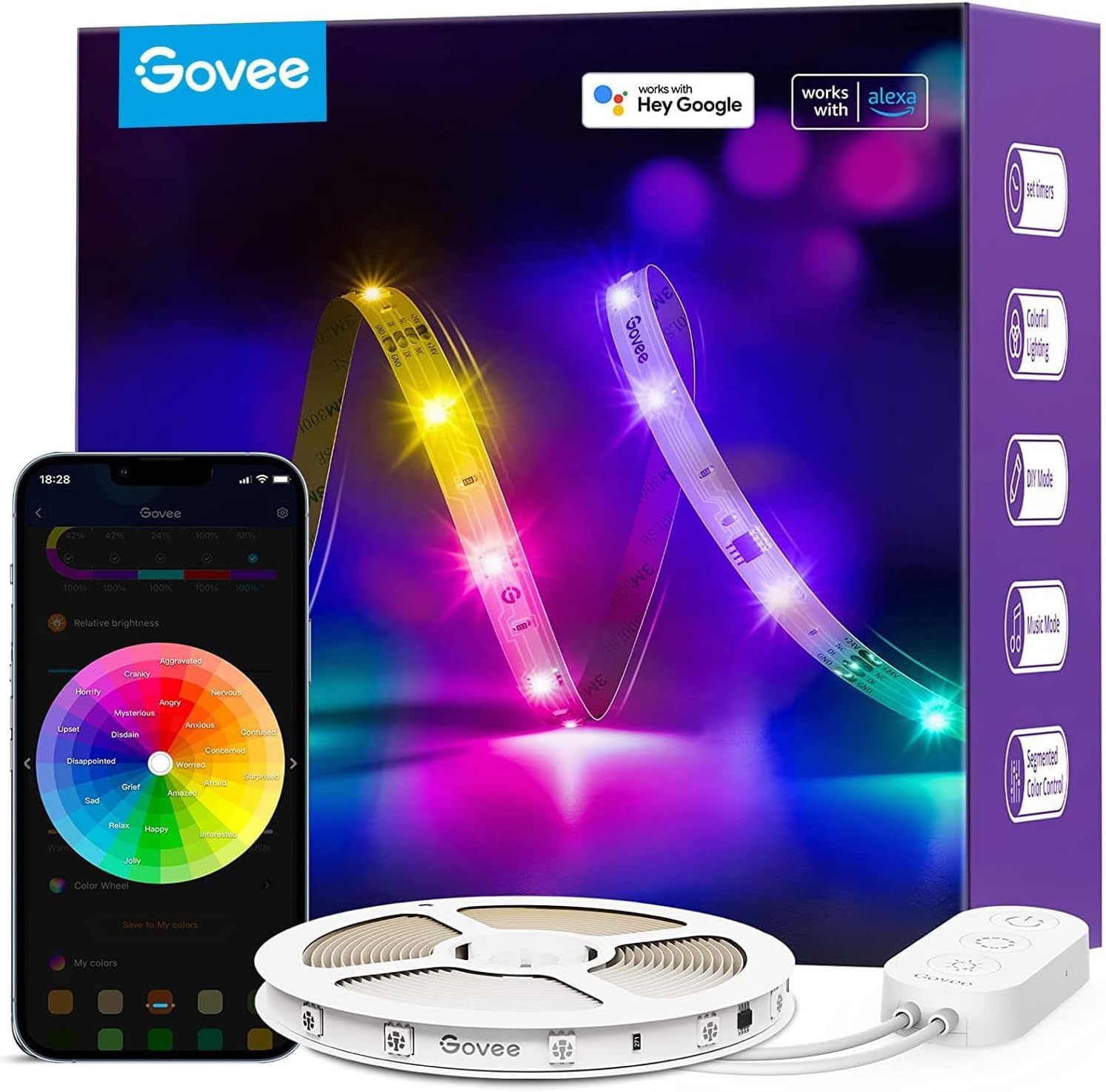 Govee RGBIC WiFi LED Strip Lights 16.4ft product photo