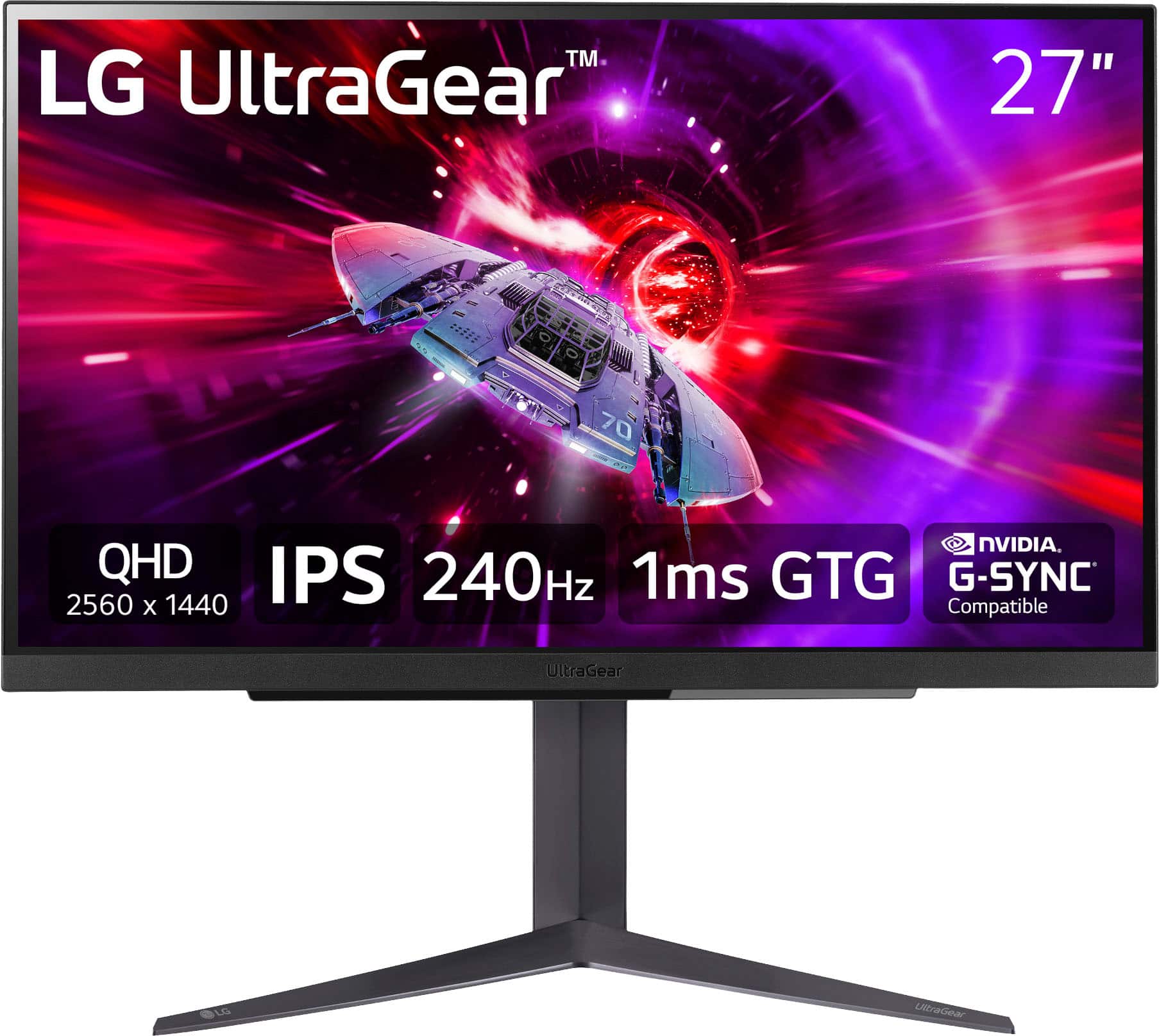 LG UltraGear 27GR83Q-B 27-inch QHD 240Hz IPS Gaming Monitor product photo