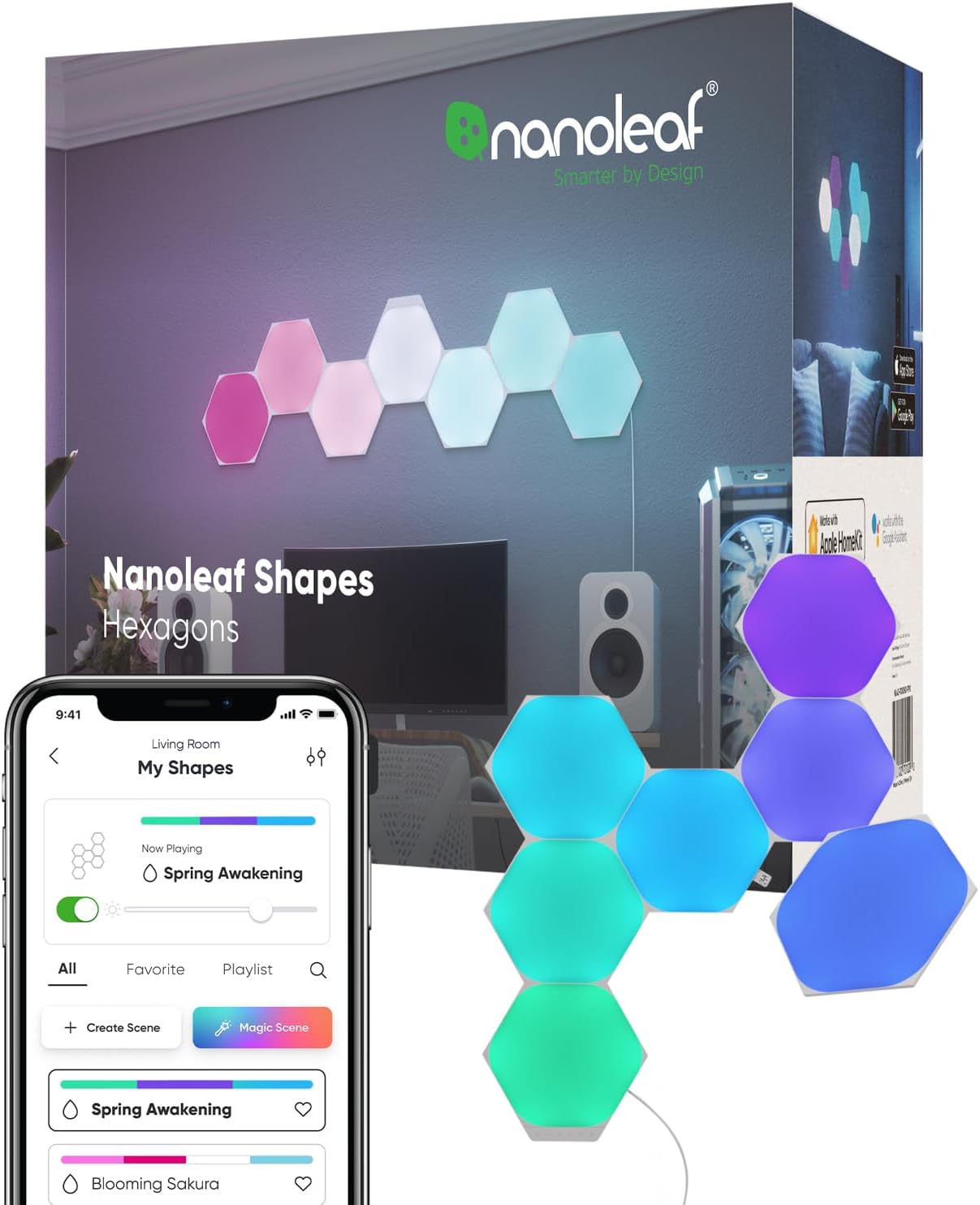 Nanoleaf Shapes Hexagons Smarter Kit 7-Pack product photo